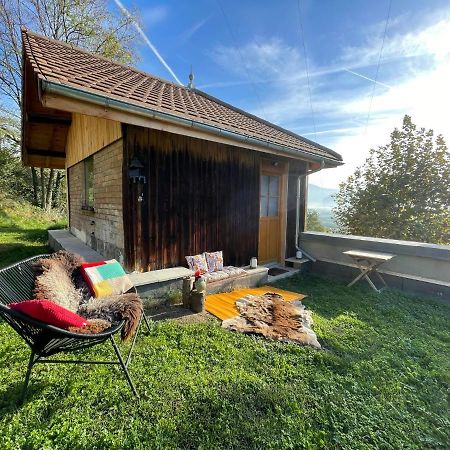 Jolie Cabane Avec Jacuzzi Pour Les Amoureux De La Nature Tullins Zewnętrze zdjęcie